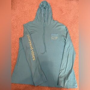 Vineyard Vines Teal Hoodie with Yellow Accents